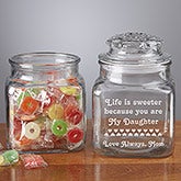 Personalized Glass Candy Jar - You Make Life Sweet Design - 3728