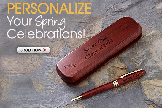 The Graduate Engraved Rosewood Pen Set