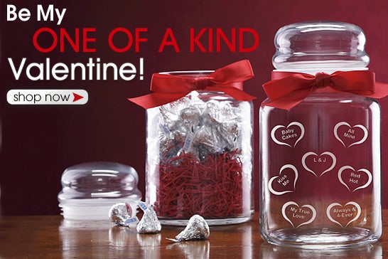 Conversation Hearts Candy Jar with Hershey's Kisses