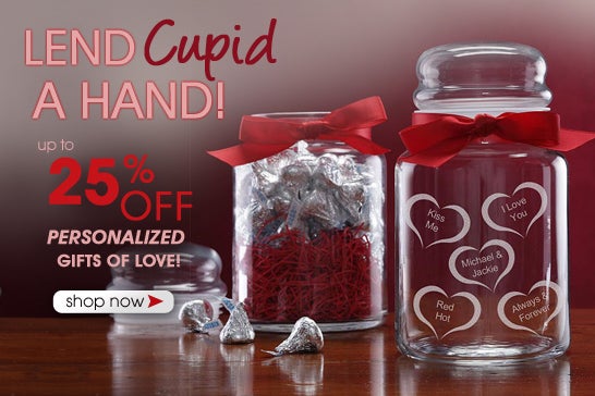 Conversation Hearts Candy Jar with Kisses
