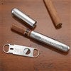 Engraved Silver Cigar Case and Cutter Set - 8655-S