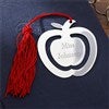 Personalized Red Tassle Apple Bookmark - 9798