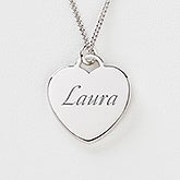 Personalized Sterling Silver Heart Necklace - 10065