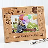 Personalized Happy Birthday Wooden Picture Frame - Birthday Memories Design