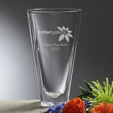 Personalized Corporate Engraved Logo Crystal Vase - 10108