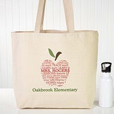 Personalized Apple Tote Bag for Teachers - 10200 Personalized Apple Tote Bag for Teachers - 10200