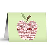Personalized Note Cards for Teachers - Apple - 10203