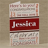 Personalized Congratulations Greeting Cards - Here's To You - 10204