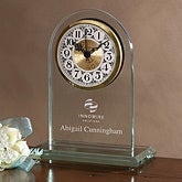 Personalized Corporate Custom Logo Glass Arch Clock - 10272