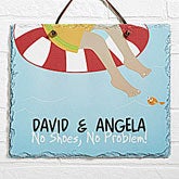 Personalized Swimming Pool Signs - No Shoes No Problem - 10438