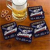 10th Inning Baseball Pub© Personalized Coaster Set