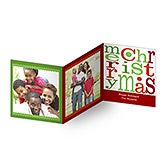 Personalized Photo Christmas Cards - Merry Christmas Tri-Fold - 10562