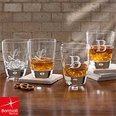 Personalized Initial Monogram Rocks Glasses - Bormioli Rocco - 10568