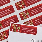 Personalized Return Address Labels - Merry Christmas - 10627
