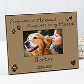 Personalized Pet Memorial Picture Frame - Pawprints in Heaven - 10682