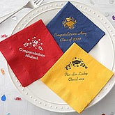 Personalized Party Beverage Size Napkins - Graduation Design, Luncheon Size Napkins - Graduation Design