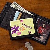Personalized Girl's Wallet - Flowers - 10700