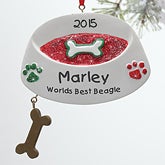Personalized Dog Christmas Ornaments - Dog Bowl - 10761 Personalized Dog Christmas Ornaments - Dog Bowl - 10761