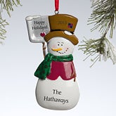 Personalized Snowman Christmas Ornament - 10769