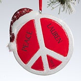 Personalized Christmas Ornaments - Peace Sign - 10770