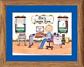 Computer Fun Watercolor Print 11 x 14 METAL Frame, OAK Frame, 8 x 10 METAL Frame, 8x10 OAK Frame