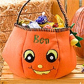 Personalized Pumpkin Trick or Treat Bags for Boys - 10810