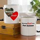 Personalized Military Coffee Mugs - Hearts & Camo - 10820