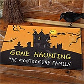 Haunted House© Personalized Doormat