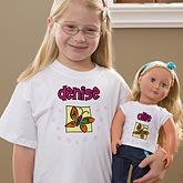 Personalized Girls T-Shirt & Doll T-Shirt Set - She's All Girl