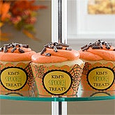 Personalized Halloween Cupcake Wrappers - Spider Web - 10838