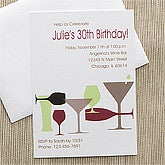 Personalized Birthday Invitations - Raise Your Glass - 10841