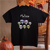 Personalized Baby Girls T-Shirt - Skulls, Girls Halloween Sweatshirts - Skulls, Girls Halloween T-Shirts - Skulls