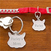 Personalized Cat Name Tag & Keychain Set - 10869