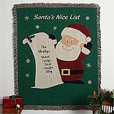Personalized Christmas Afghan - Santa Personalized Christmas Afghan - Santa
