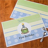 Personalized Kids Placemats - First Birthday Boy - 10981