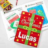 Personalized Christmas Coloring Book & Crayon Set - 10995 Personalized Christmas Coloring Book & Crayon Set - 10995