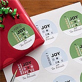 Merry, Joy, Peace&copy; Personalized Gift Stickers