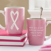 Personalized Breast Cancer Awareness Coffee Mug - Courage & Strength - 11025