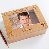 Personalized Boys First Communion Wooden Photo Box - The Day the Lord has Made - 11232 Personalized Boys First Communion Wooden Photo Box - The Day the Lord has Made - 11232