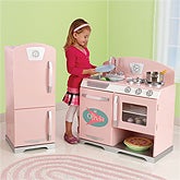 Personalized Kids Kitchen Playset - Retro Pink - 11233D