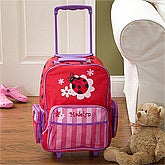 Personalized Girls Rolling Luggage - Ladybug - 11238