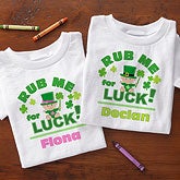 Personalized St Patrick's Day Baby Clothes - Rub Me For Luck - 11319