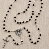 Boy's Personalized Rosary - Black Onyx - 11359