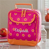 Girls Personalized Lunch Bag - Pink & Orange - 11395
