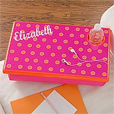 Girls Personalized Lap Desk - Pink & Orange - 11401