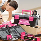 Ladies Personalized Pink Tool Kit - 53 Piece Set - 11584