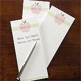 Personalized Teacher's Note Pad Set - Apple Scroll - 11614