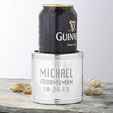 Personalized Silver Beverage Coolers - Groomsmen Design - 1162