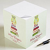 Personalized Teacher Note Pad Cube - Wise Owl - 11633