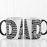 Personalized Coffee Mugs for Dad - Repeating Names - 11743